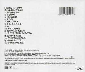 Albumrückseite mit Trackliste, Barcode und Text, schwarzer Text auf weißem Hintergrund.