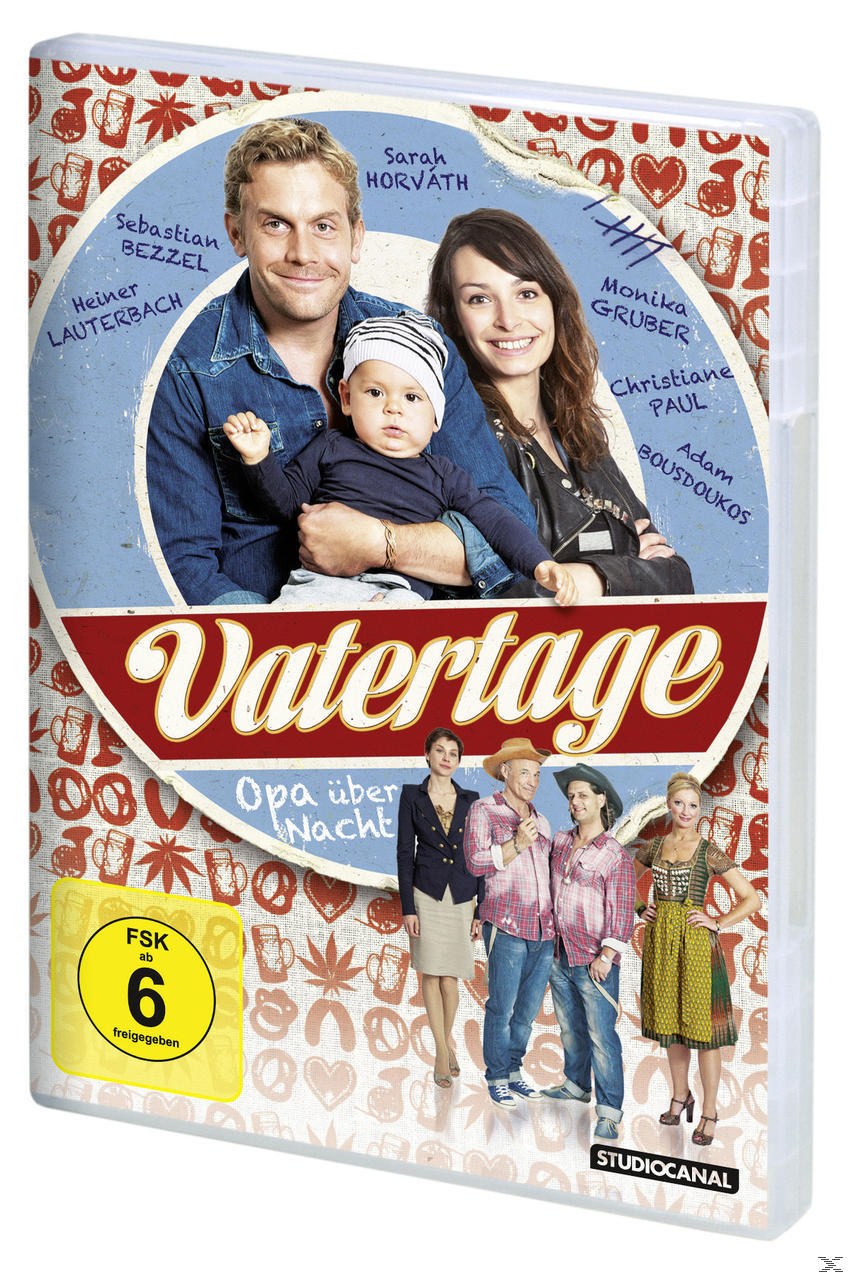 DVD-Cover mit Familienporträt und Text: VATERTAGE.