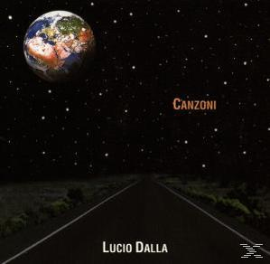 Eine Straße führt zum Horizont, mit der Erde im dunklen Himmel. Das Wort 'Canzoni' steht rechts.