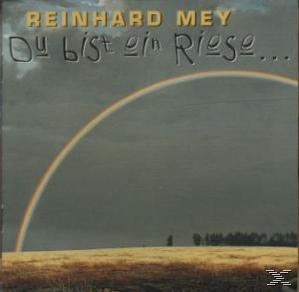 Albumcover mit Regenbogen und Text. Der Himmel ist grau.