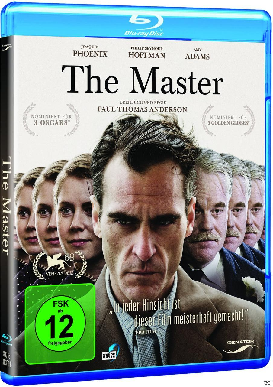 DVD-Cover für „The Master“. Mit Joaquin Phoenix, Philip Seymour Hoffman und Amy Adams. Blaue Hülle.
