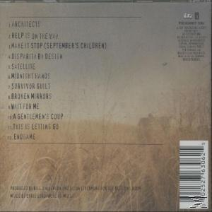 CD-Rückseite mit Trackliste und Hintergrund von Feld und Himmel. Produziert von Bill Stevenson.