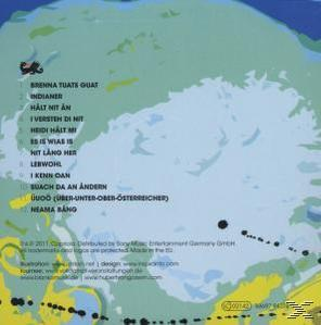 Albumcover mit blauem und grünem Hintergrund und Text.