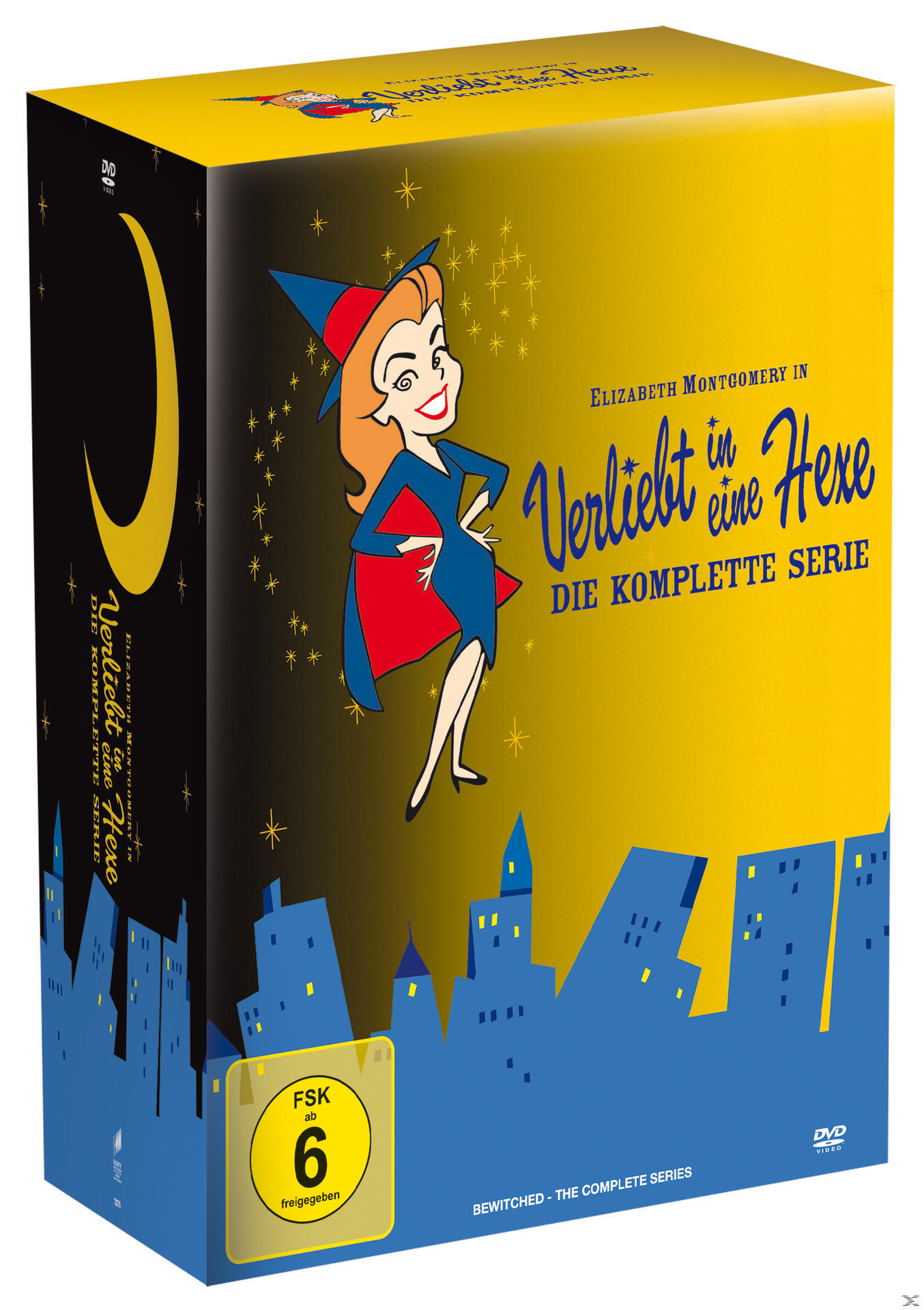 DVD-Box-Set: 'Verliebt in eine Hexe' mit Cartoon-Hexe auf dem Cover.