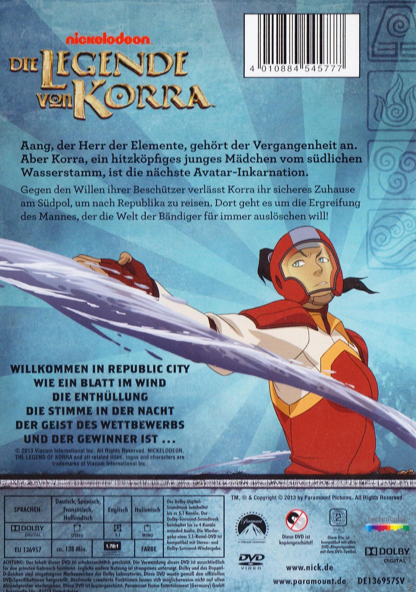 Die Legende von Korra - Buch 1: Luft, Vol. 1 DVD