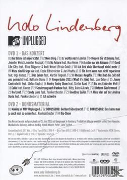 DVD-Rückseite des Nena MTV Unplugged Konzerts, Trackliste, Credits und Logo.