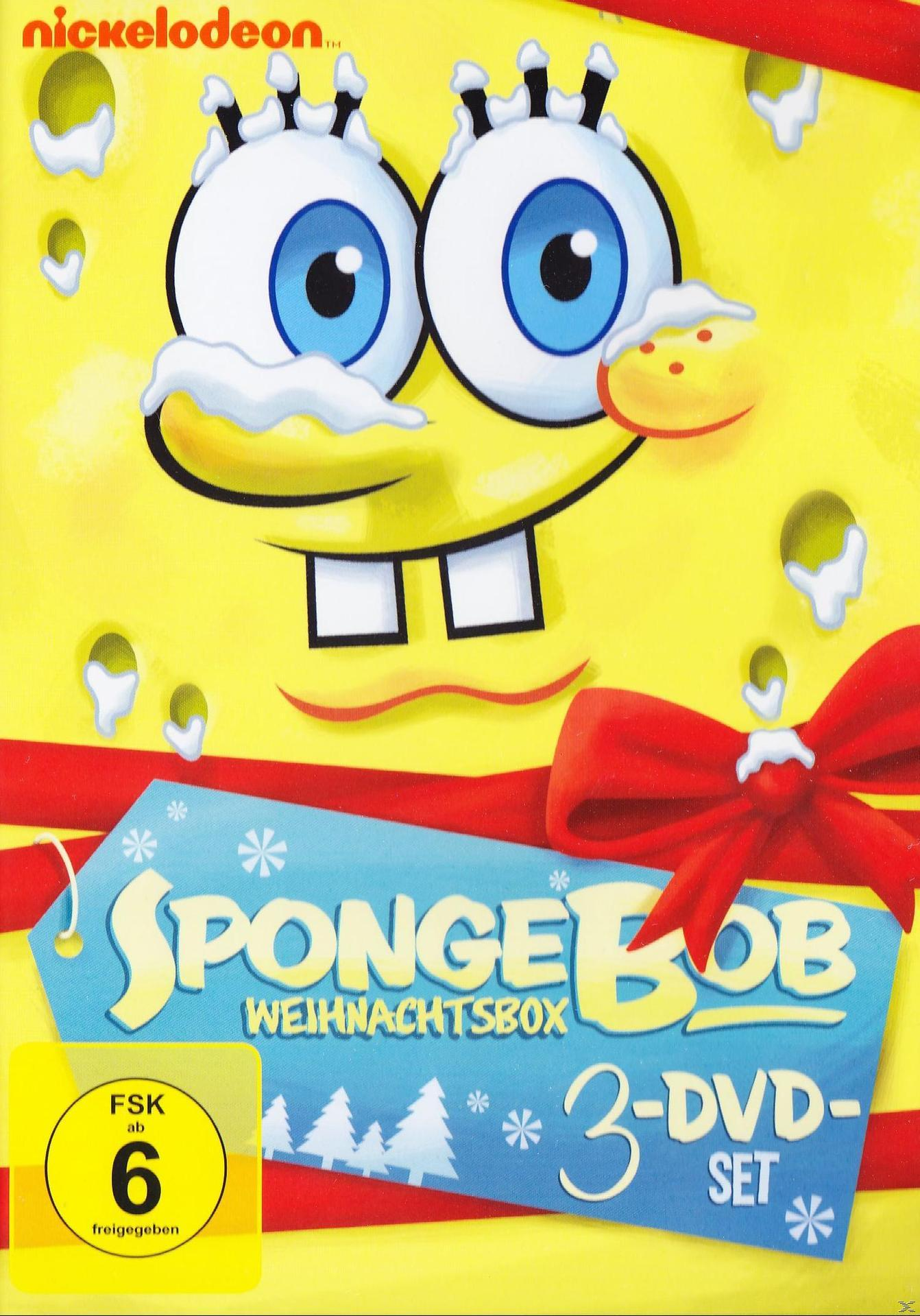 DVD-Hülle von SpongeBob mit der Figur, einer roten Schleife und Text.