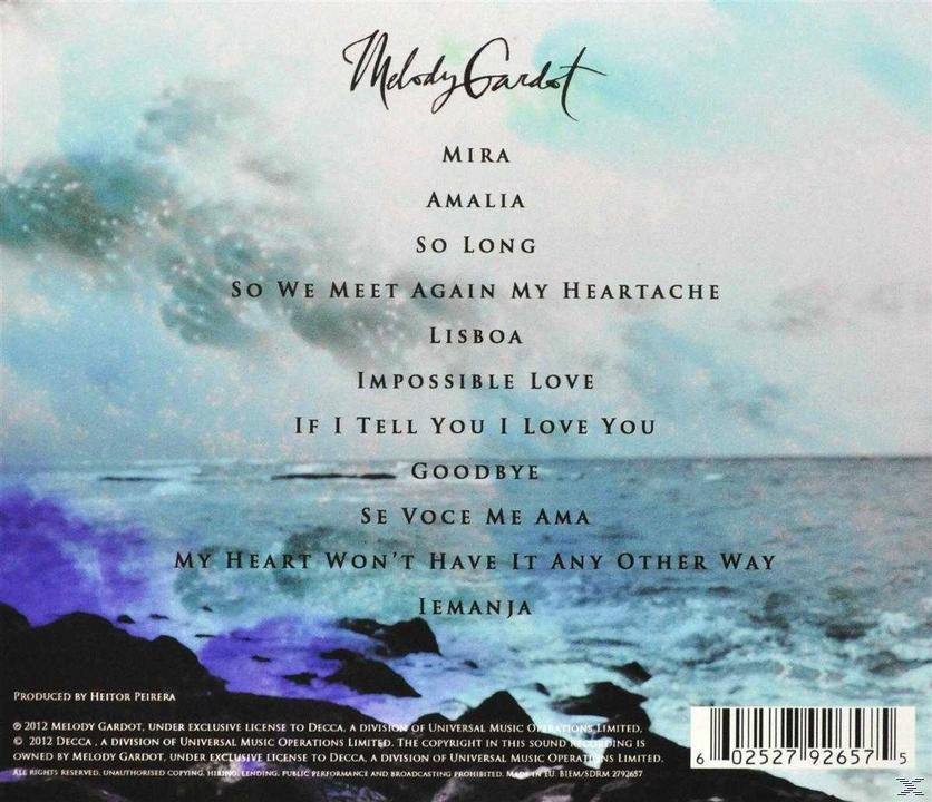 Album-Rückseite mit Trackliste, Meer und Text des Künstlernamens.