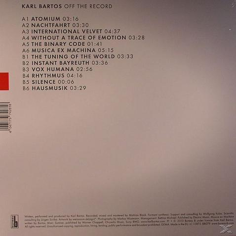 Albumcover. Text links. Songtitel sind auf der linken Seite aufgelistet.