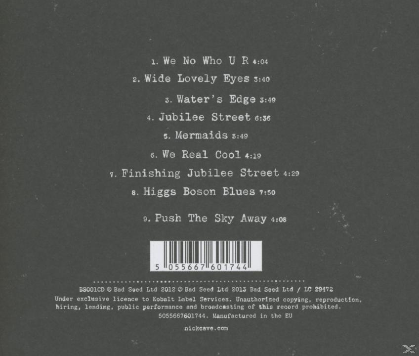 CD-Rückseite mit Titelliste für ein Musikalbum auf grauem Hintergrund mit Text.