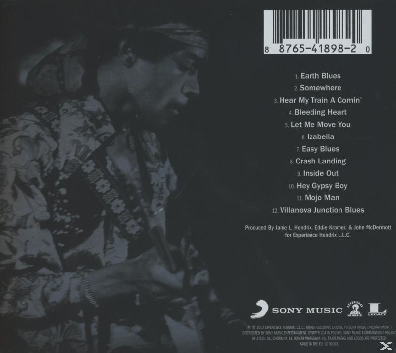 Albumcover mit Schwarzweißfoto eines Mannes mit Gitarre und Songtiteln.