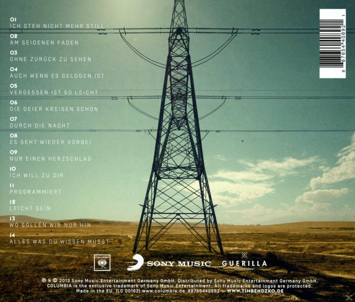 Albumcover mit Stromleitung. Songtitel auf der linken Seite. Landschaft, Himmel und Gras.