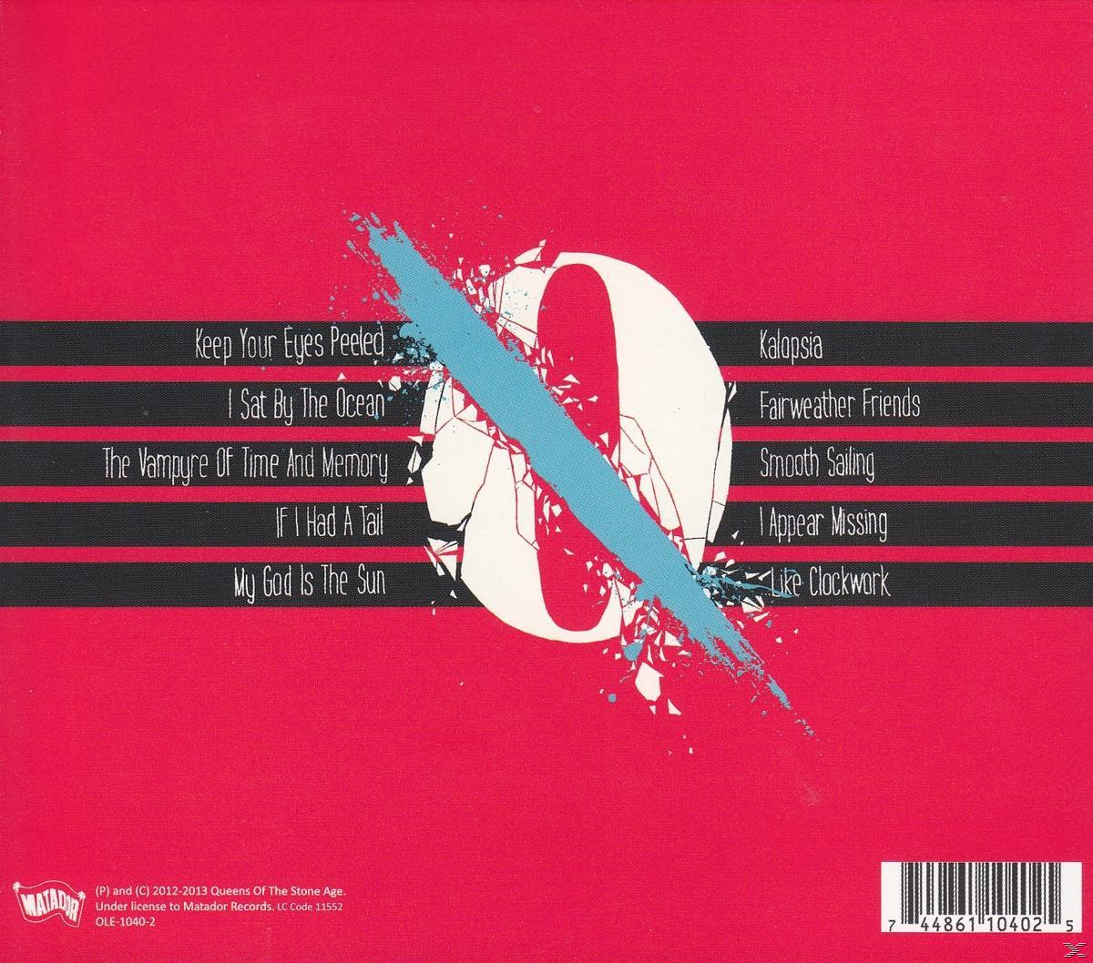 Albumcover mit rotem Hintergrund, dem Buchstaben Q und einer Titelliste rechts.
