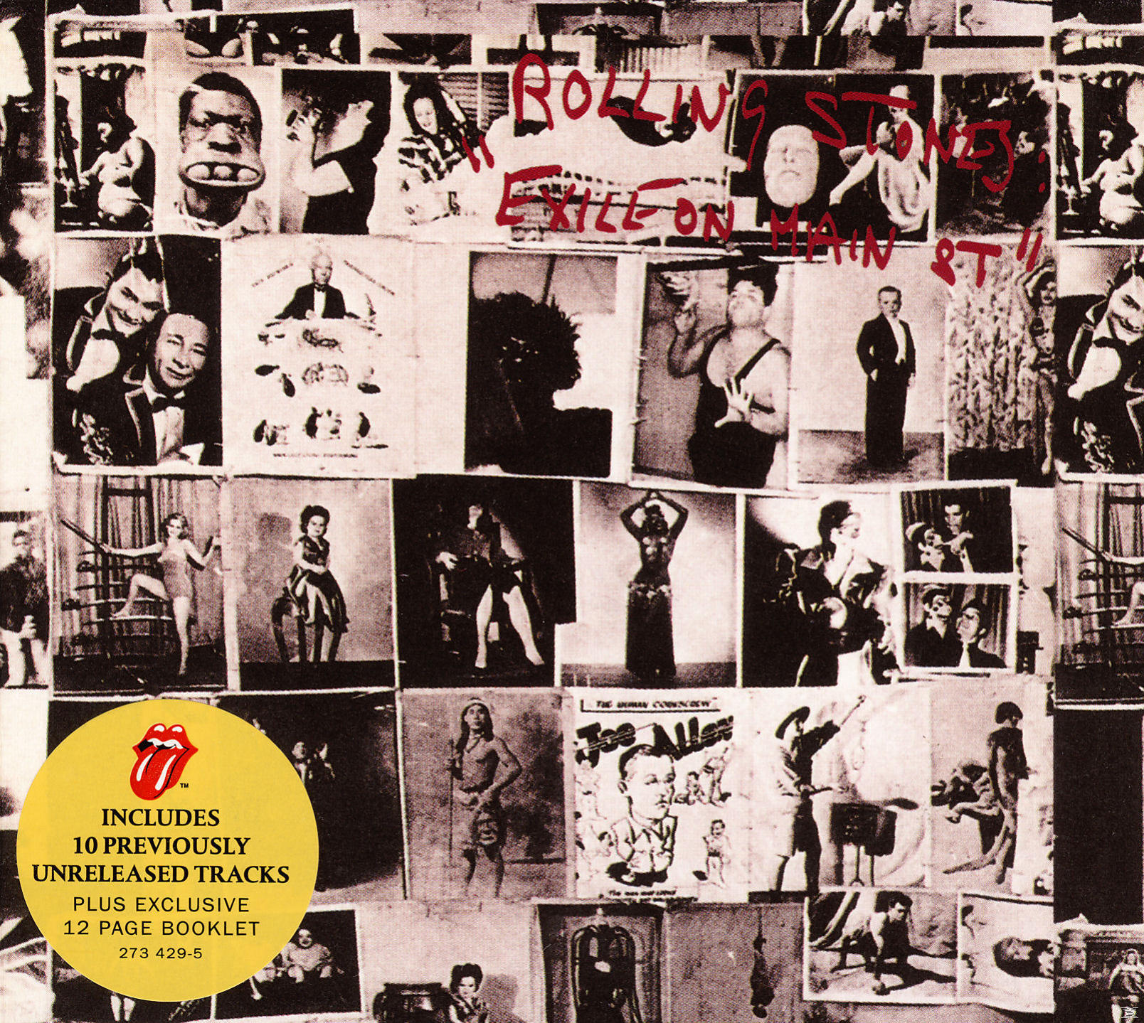 Albumcover: The Rolling Stones, Sammlung von Bildern, Text: Exile on Main St.