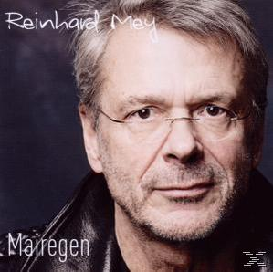 Ein CD-Cover mit einem Porträt von Reinhard Mey, mit dem Titel 'Maieregen'.