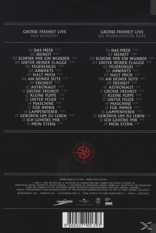 DVD-Cover mit schwarzem Hintergrund, Text auf der linken und rechten Seite und einem Kompass in der Mitte.