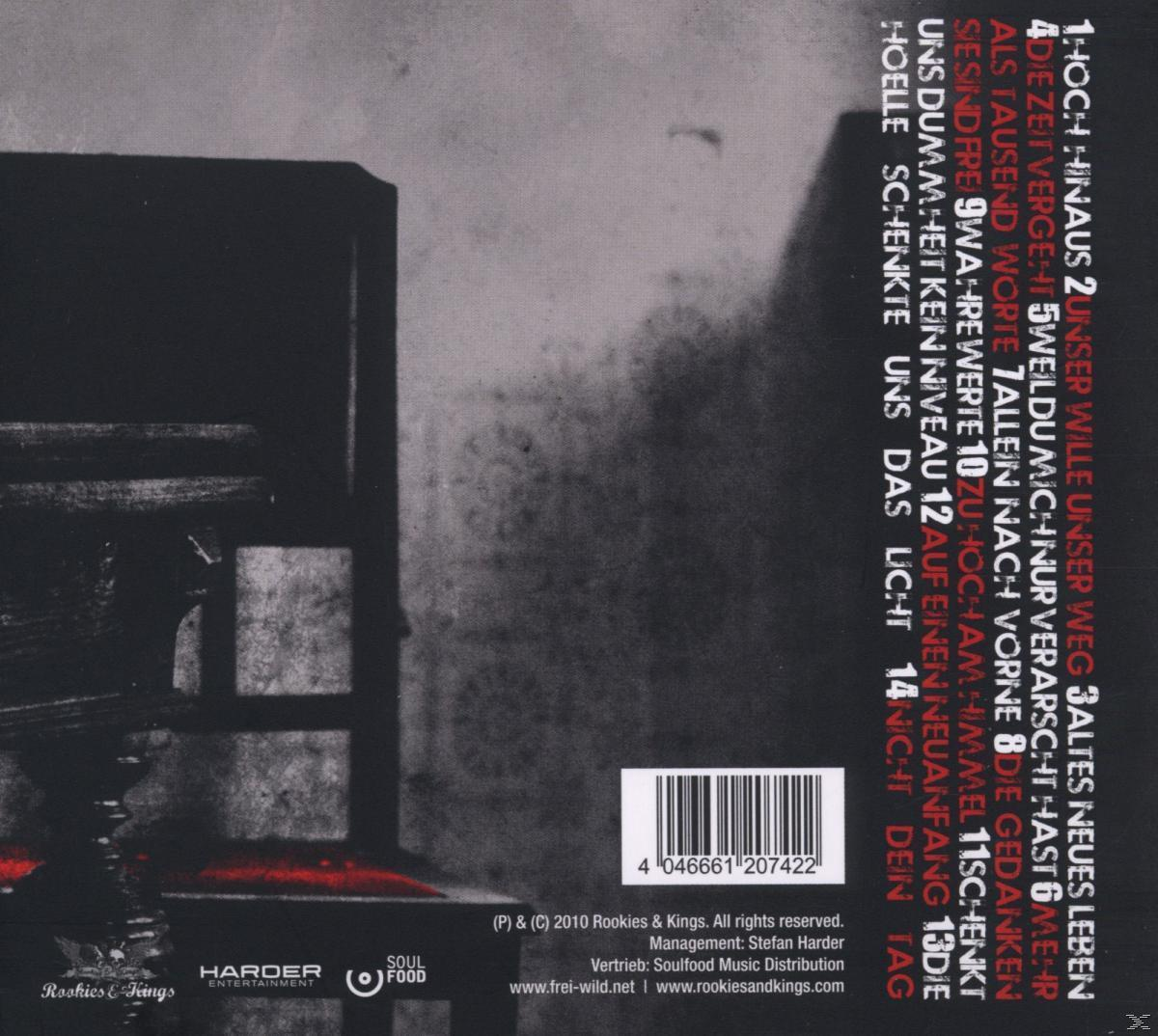 CD-Cover mit Songtiteln und einem verschwommenen Bild eines Gebäudes.