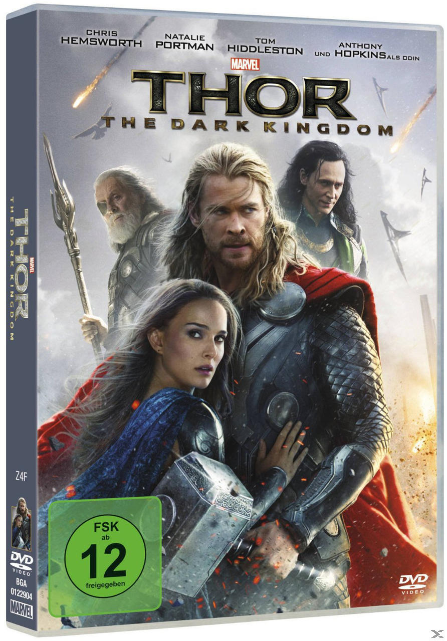DVD-Cover für Thor: The Dark Kingdom. Zeigt Thor, Natalie Portman und andere.