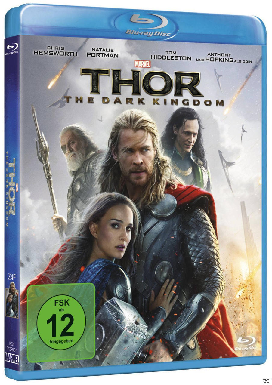 Blu-ray-Cover: Thor, Natalie Portman, Loki und andere. FSK 12-Rating ist sichtbar.