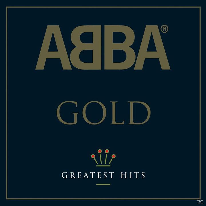 Pochette d'album avec le logo ABBA et le mot 'GOLD'. Le texte 'Greatest Hits' est en dessous.