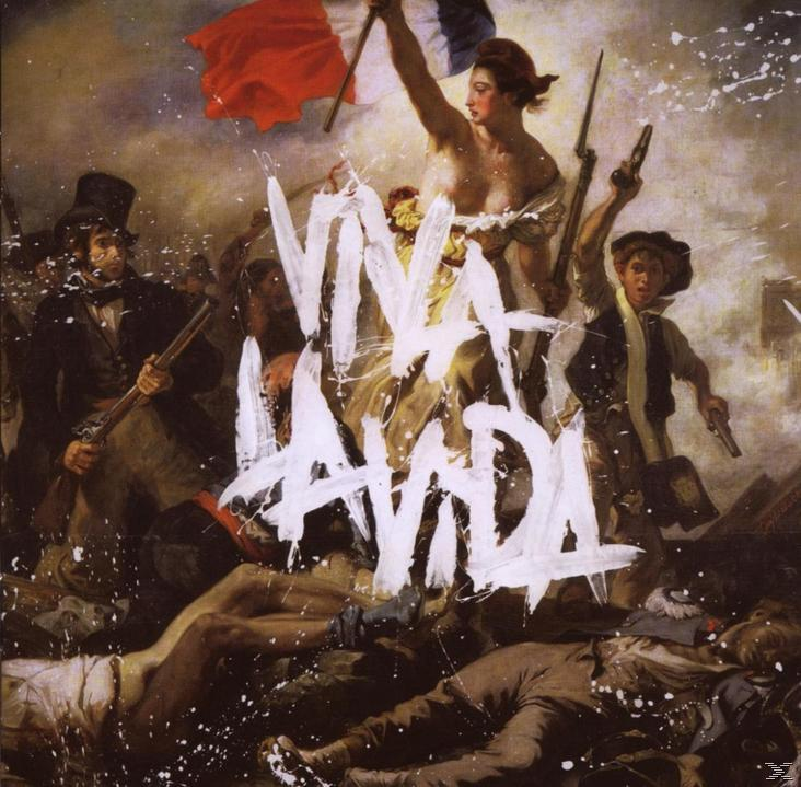 Albumcover mit einem Gemälde einer Revolutionsszene, mit einer Frau, die eine Fahne hält.