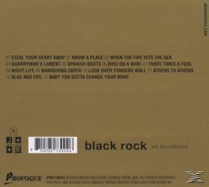CD-Rückseite mit Songtiteln, Barcode und Black Rock Logo auf goldenem Hintergrund.