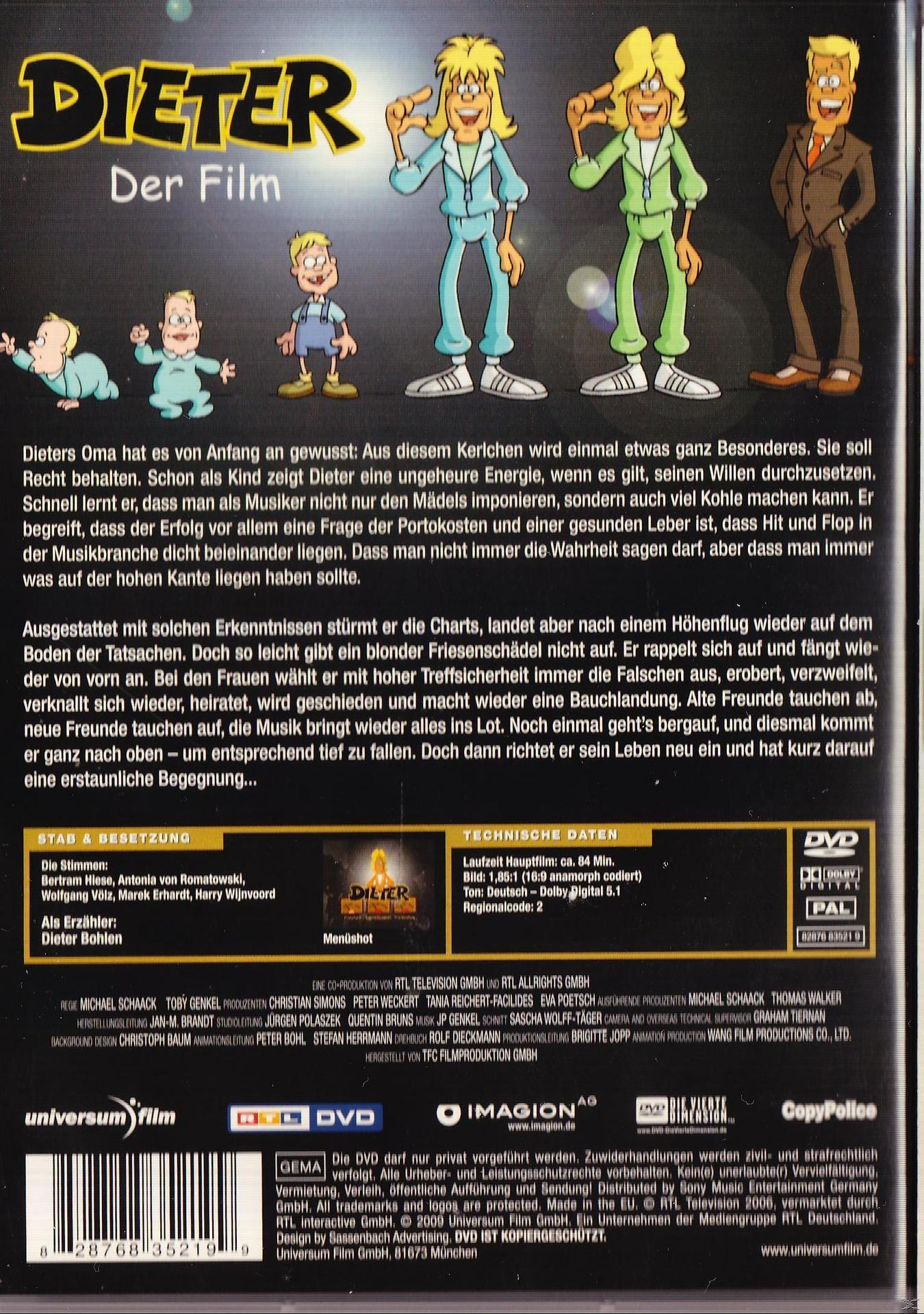 DVD-Cover mit Cartoon-Bildern von Personen. Text auf Deutsch. Ein Film wird beworben.