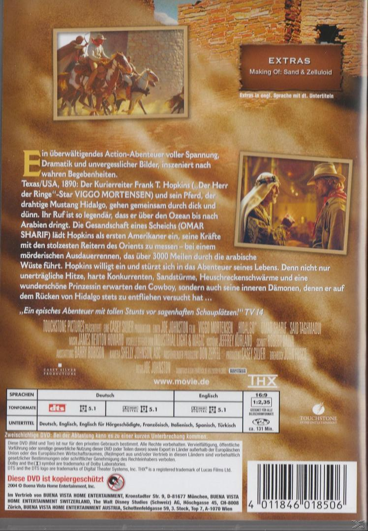 DVD-Rückseite mit Bildern von Cowboys, Text und einer Wüstenlandschaft. Details zum Film.