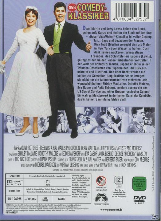 Rückseite einer DVD-Hülle mit Dean Martin und Jerry Lewis sowie etwas Text. Schwarz und Weiß.