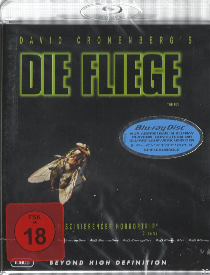 DVD-Cover für 'Die Fliege'. Eine Fliege ist auf dem Cover. Roter Kreis mit Text.