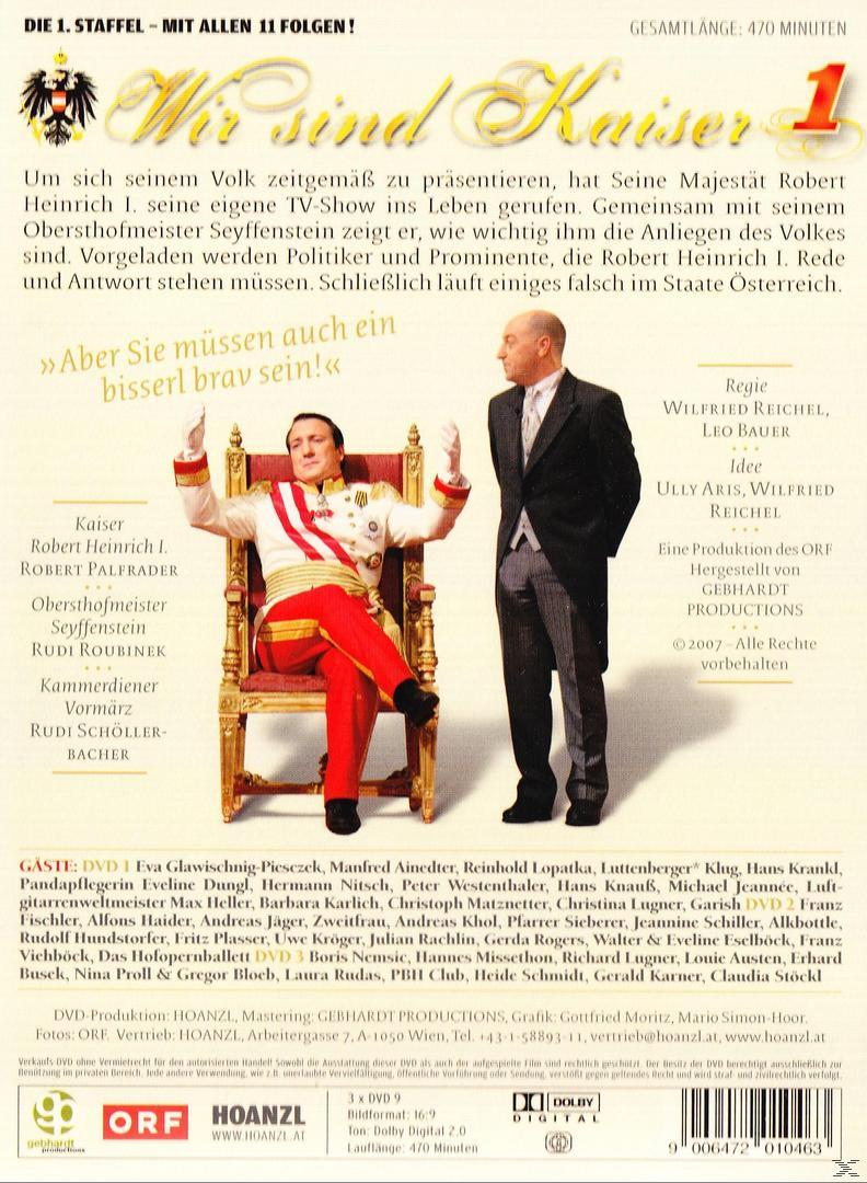 DVD-Cover mit zwei Männern und Text. Der Titel lautet 'Wir sind Kaiser'.