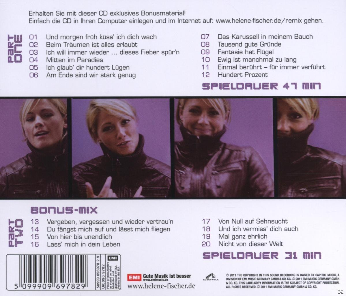 CD-Cover, eine Frau in einer schwarzen Jacke. Text: 'Helene Fischer', Titelliste.