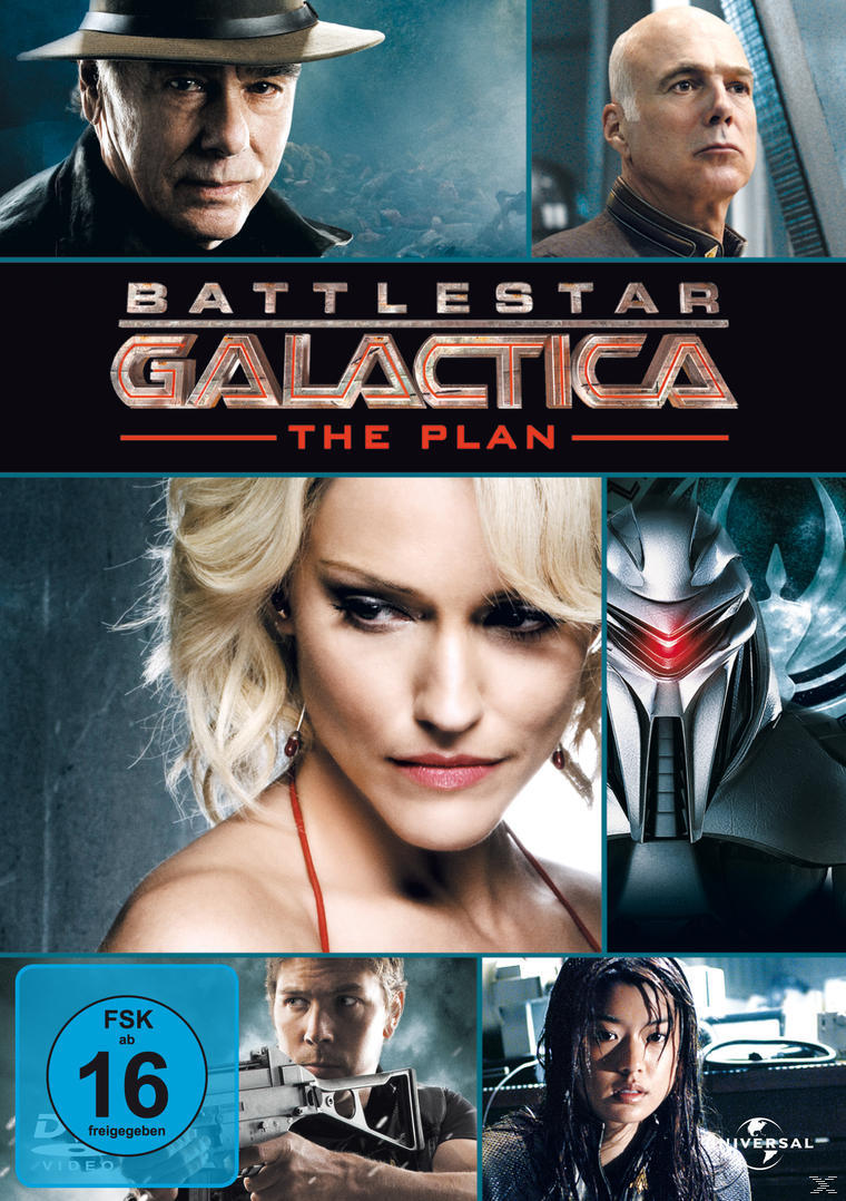 Filmcover: Verschiedene Schauspieler mit Titel: Battlestar Galactica - The Plan.