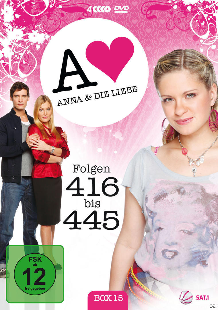 DVD-Cover von 'Anna & Die Liebe' mit einem Paar und einer Frau mit einem rosa Herzen.