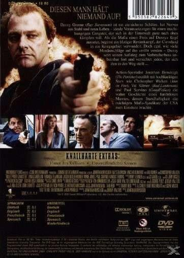 DVD-Rückseite, Mann hält eine Waffe. Filmtitel: The Punisher.