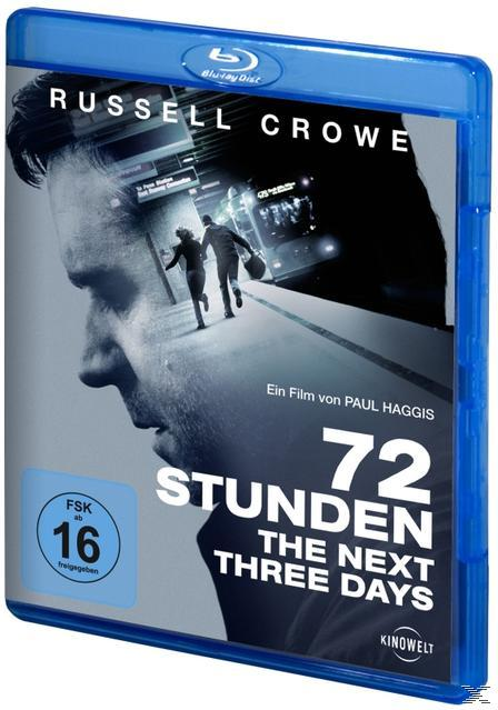 Blu-ray-Hülle mit Russell Crowe auf dem Cover. Der Filmtitel lautet "72 Stunden The Next Three Days".