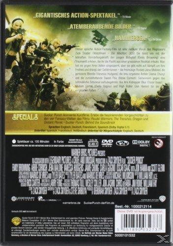 DVD-Rückseite mit mehreren Frauen, die Waffen halten, einem Filmtitel und einer Liste von Credits.