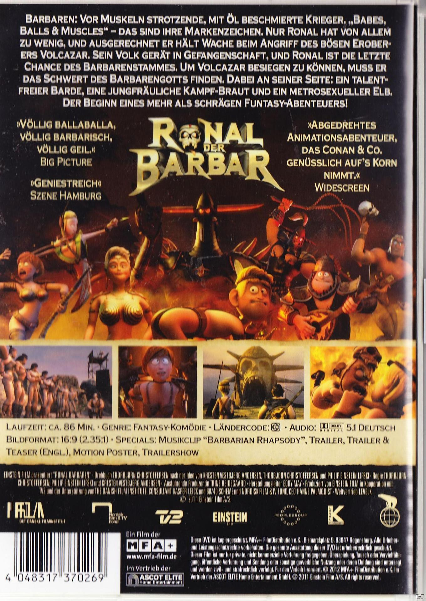 Rückseite einer DVD-Hülle. Enthält Zeichentrickfiguren mit Text über den Film.