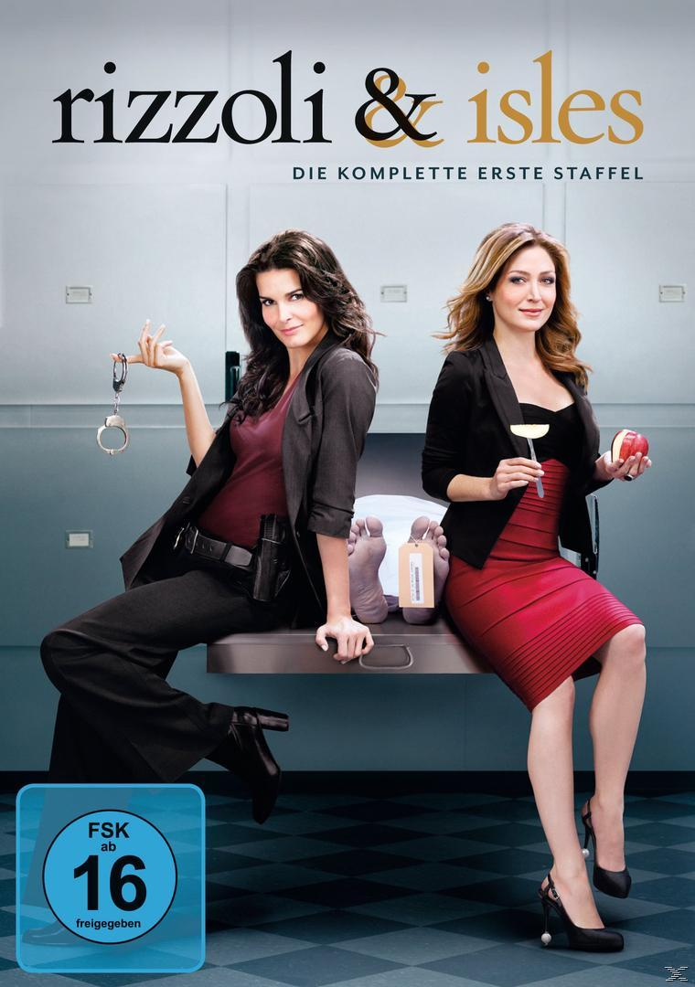 Rizzoli & Isles DVD-Cover mit den beiden Hauptdarstellerinnen in einer Leichenhalle.