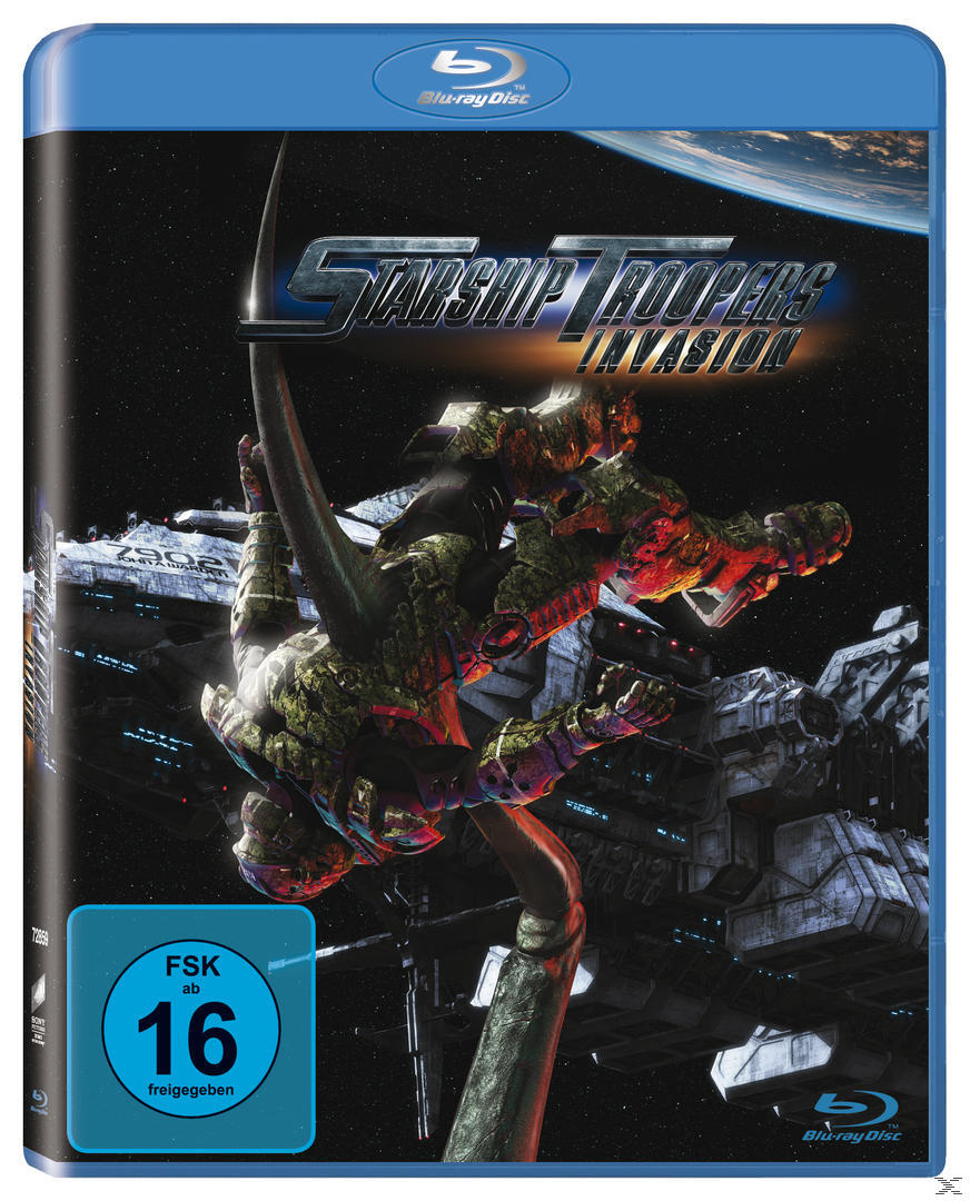 Blu-ray Cover: Ein Sci-Fi-Bild, eine Figur in einem grünen Anzug kämpft gegen eine Kreatur im Weltraum.