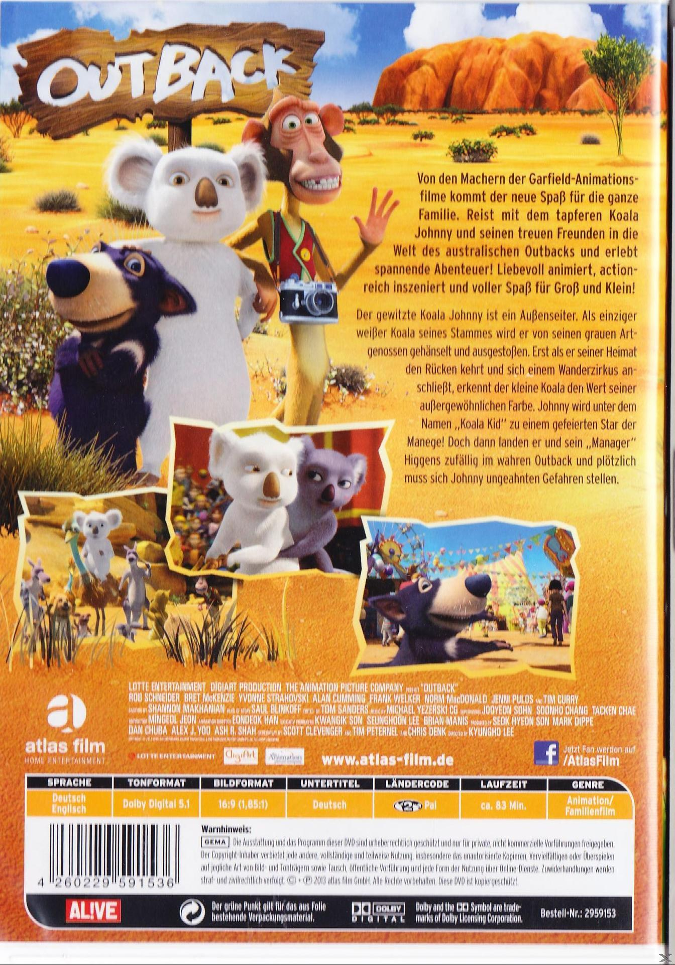 Cover des Animationsfilms: Koalas und andere Tiere in einer australischen Landschaft.