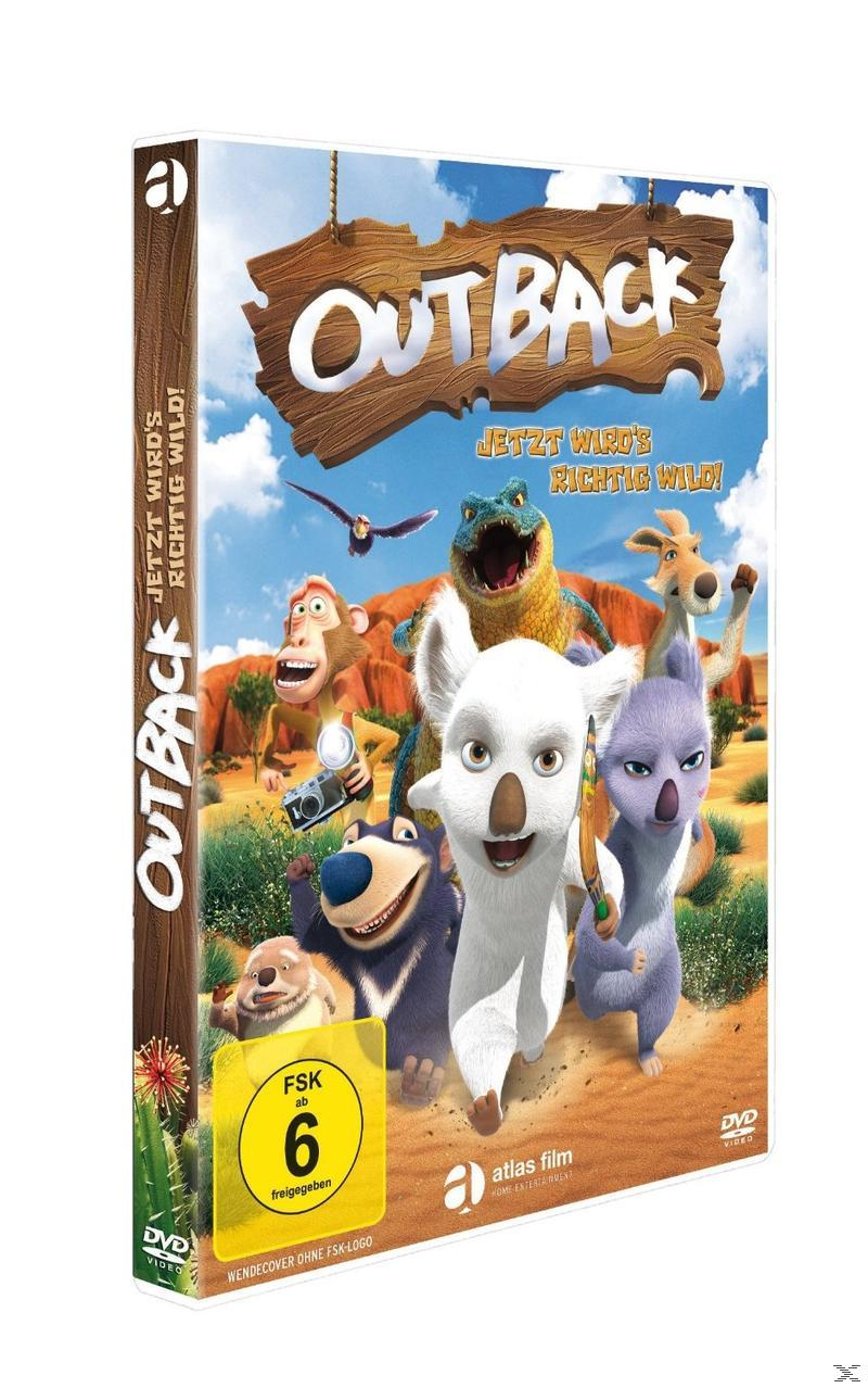 DVD-Hülle für den Animationsfilm Outback. Enthält Zeichentricktiere auf einem Wüstenhintergrund.