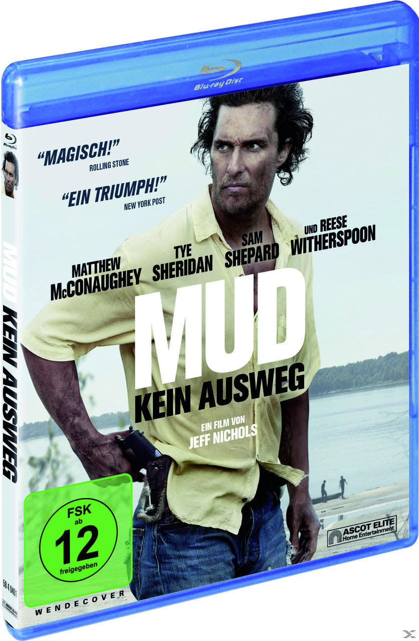 Filmcover von Mud. Enthält Matthew McConaughey, einen Fluss und Text.