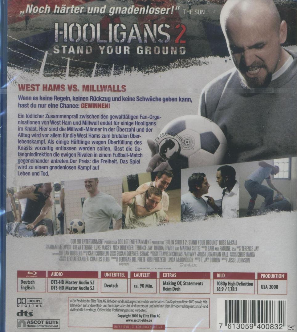 Filmcover zeigt einen Mann mit Glatze und einen Fußball. Der Titel lautet "Hooligans 2: Stand Your Ground".