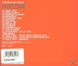 CD-Rückseite mit Songliste für Yazoo: The Best of Yazoo mit Alison Moyet und Vince Clarke.