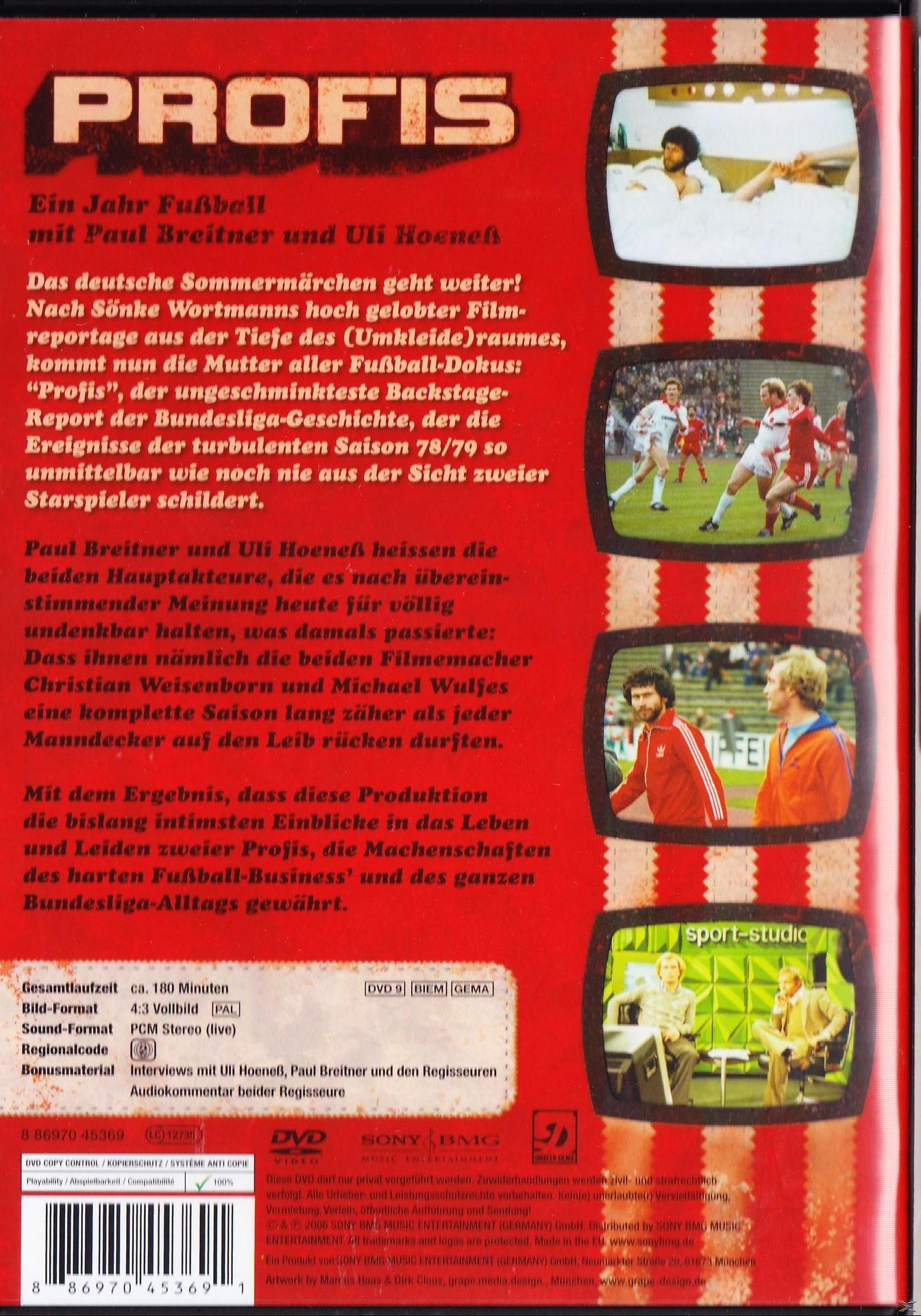 DVD-Cover von PROFIS, einem Film über Fußball, mit einer Collage von Bildern.