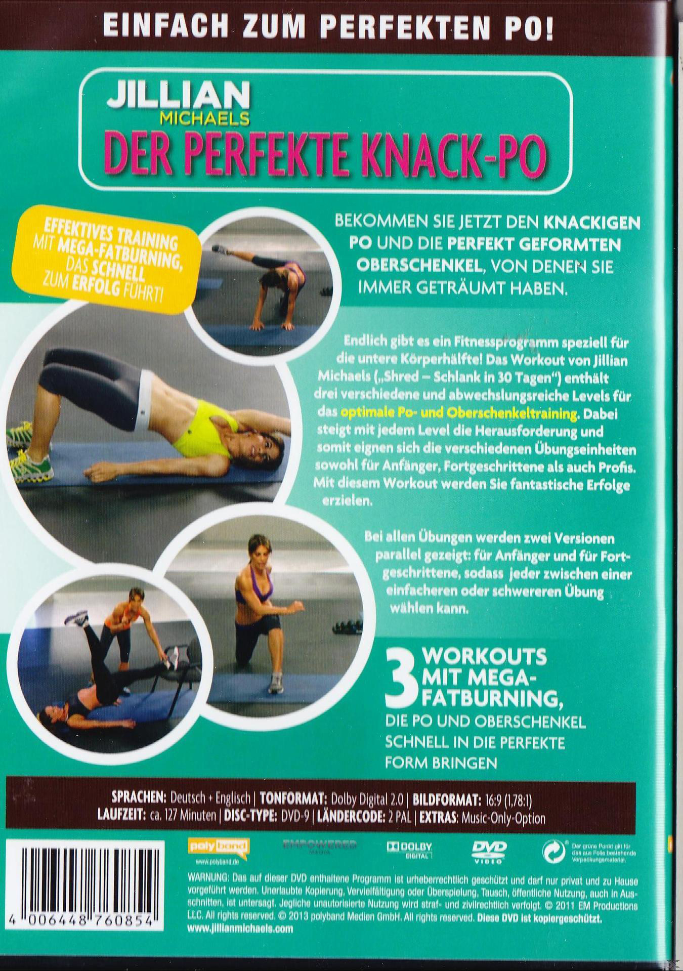 DVD-Cover. Frau macht Übungen, Text: Der Perfekte Knack-Po.