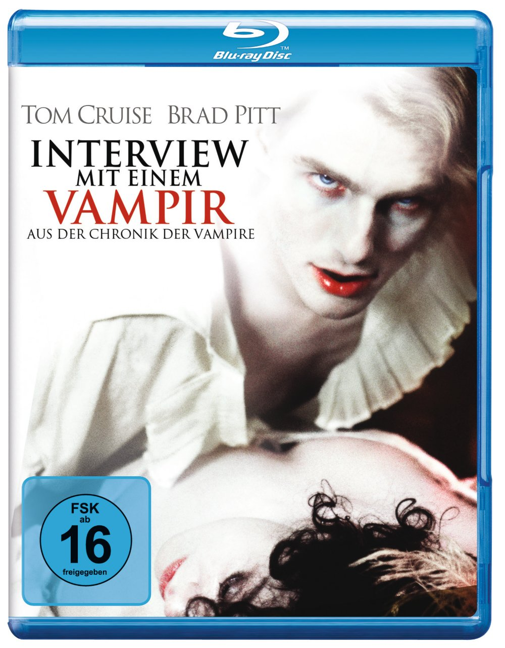 Filmcover mit Tom Cruise und Brad Pitt. Der Titel ist auf Deutsch: Interview mit einem Vampir.