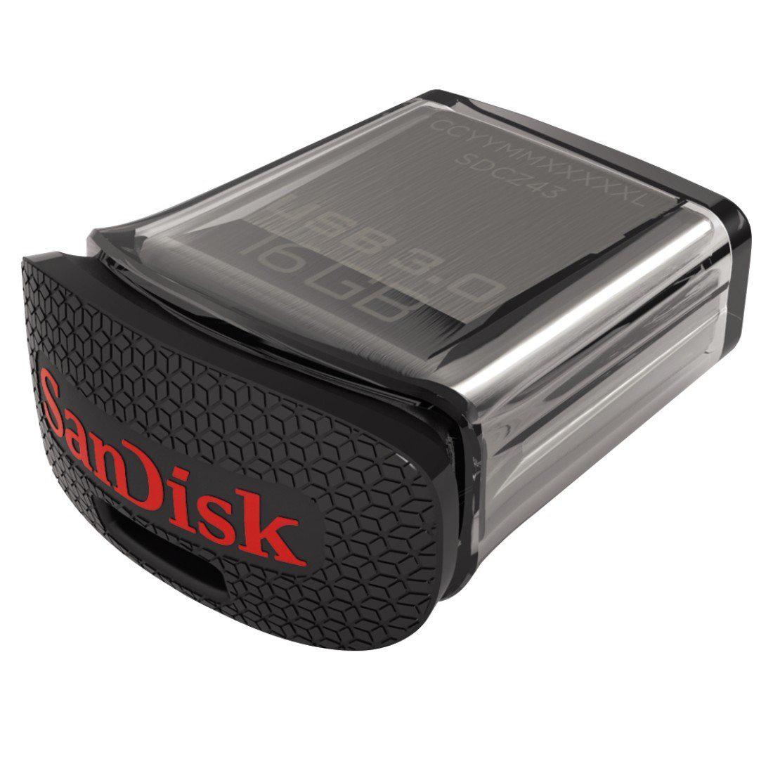 SANDISK ULTRA FIT USB-Stick, 16 GB, 130 MB/s, Schwarz/Silber
