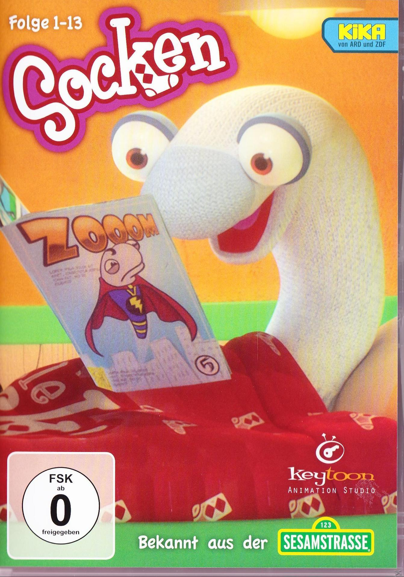 Eine DVD-Hülle mit einer Cartoon-Sockenpuppe, die ein Comic liest.